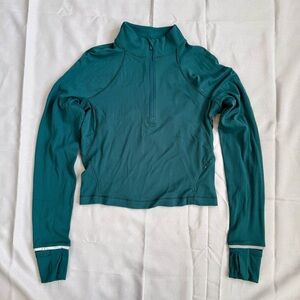 lululemon ribbedRulu Run Crooped Half-zip